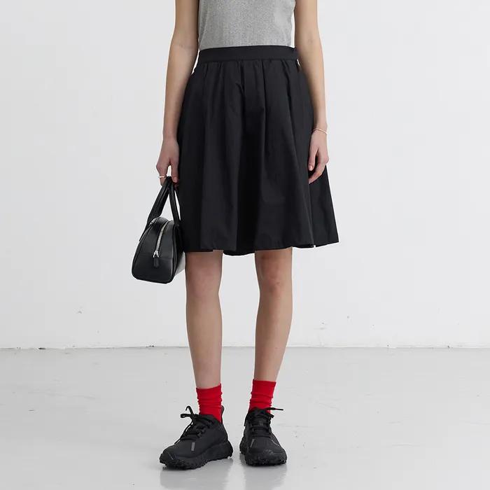 MIDI FULL SKIRT BLACK_UDSK5B223BK