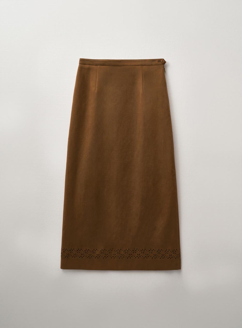 SUEDE PUNCHING SKIRT