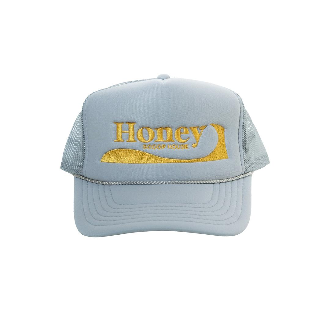 H.WAVE LOGO MESH TRUCKER CAP GREY
