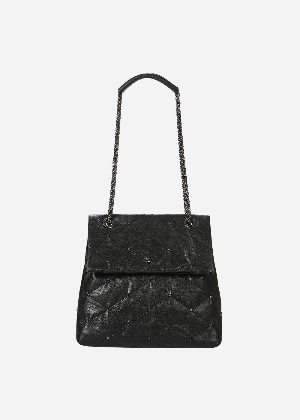 [3rd] Lozenge Studded Bag Midnight Black