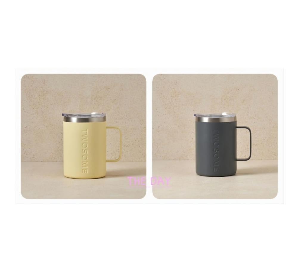 투썸 스탠머그 500m 옐로 그레이 스텐머그