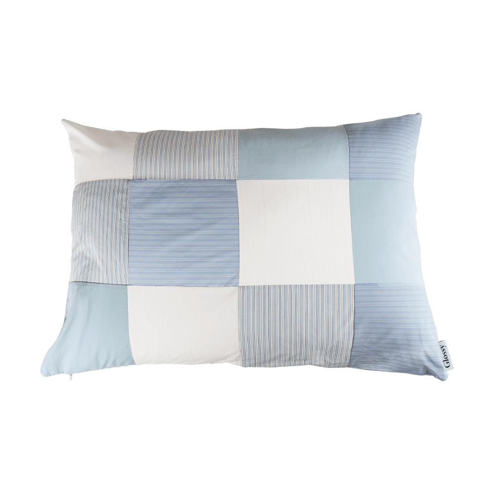 Patchwork pillow cover(sky blue)
