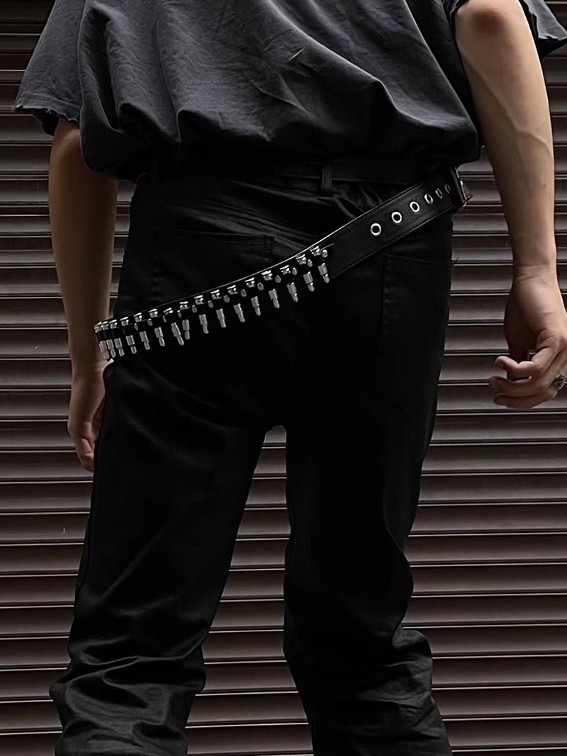 Metal Bullet PU Leather Funk Belt (4Color)