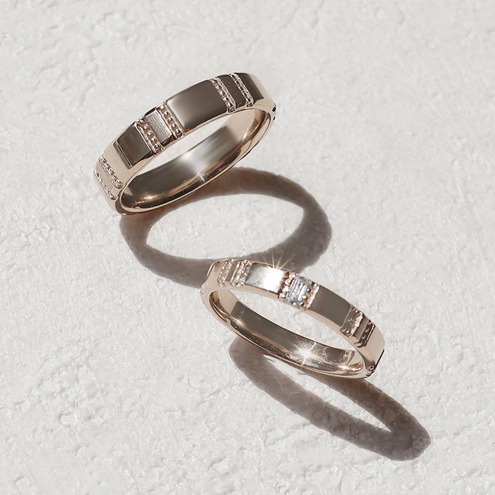 14k 콰트로링 웨딩밴드 명품 금커플링