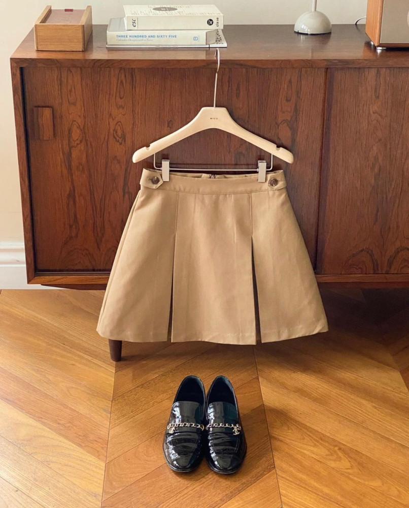 베니 핀턱 스커트 (2color)