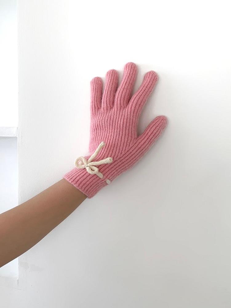 (6color) ribbon gloves 리본 장갑 스마트폰 터치 장갑 핑거홀 장갑
