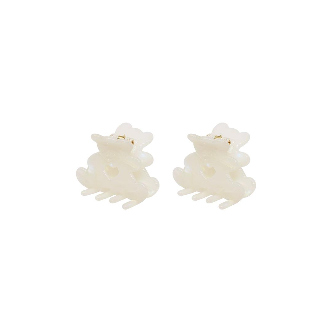 Teddy Bear Clip Set in Vanilla Bean