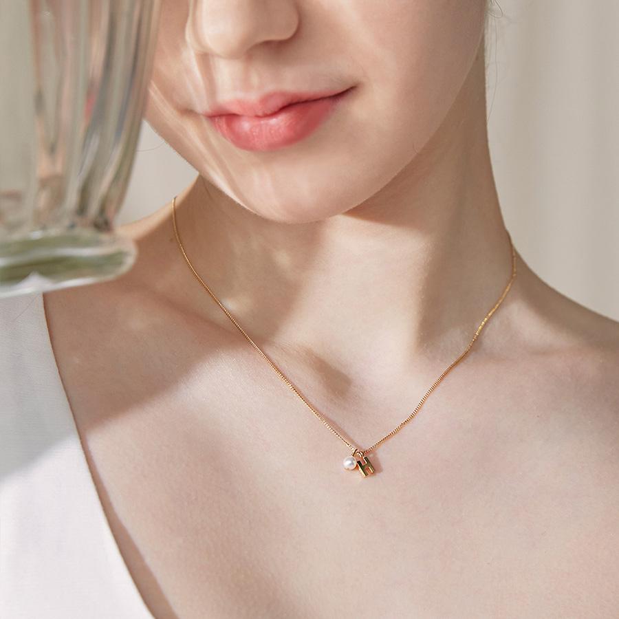 gothic initial necklace
