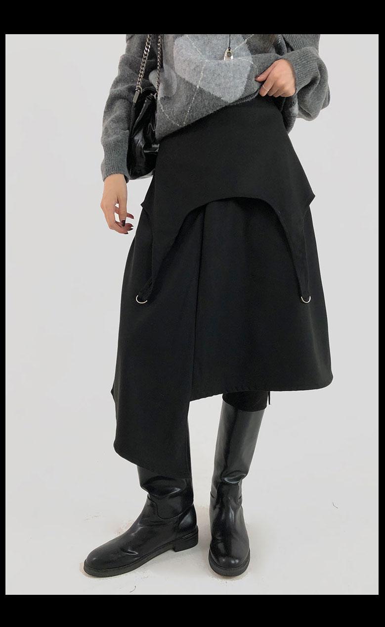 더스트 울 스커트 -2color