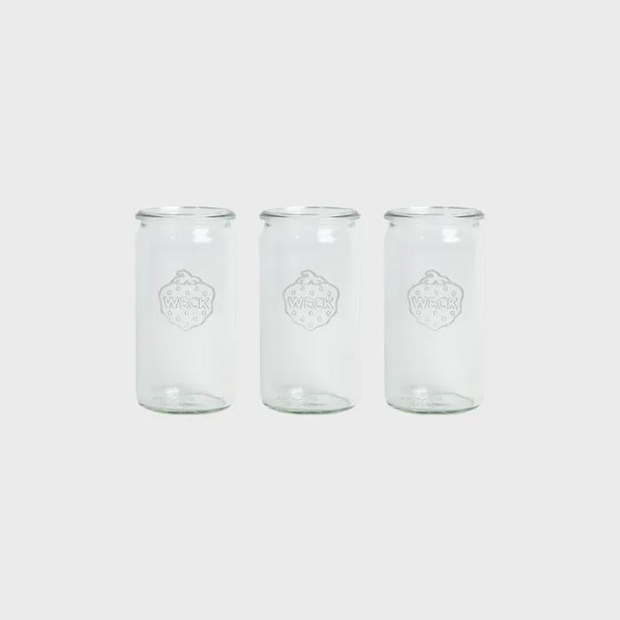 [WECK][3개 SET] 실린더 975(340ml) 3개 + 실리콘 뚜껑 3개 + PE뚜껑(독일생산) S 3개