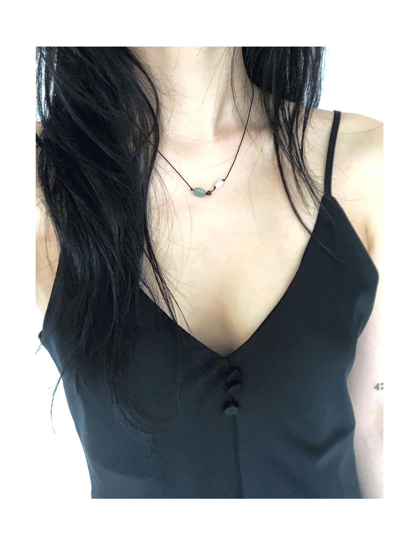 이너뮤트 stone silk necklace