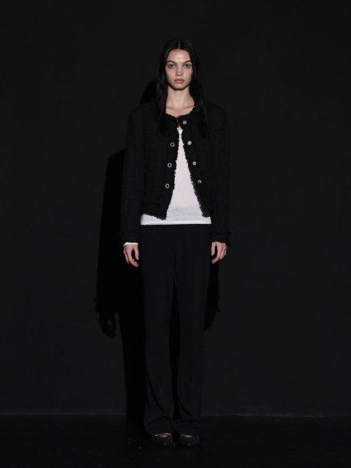 ROUGH ROUND NECK TWEED JACKET