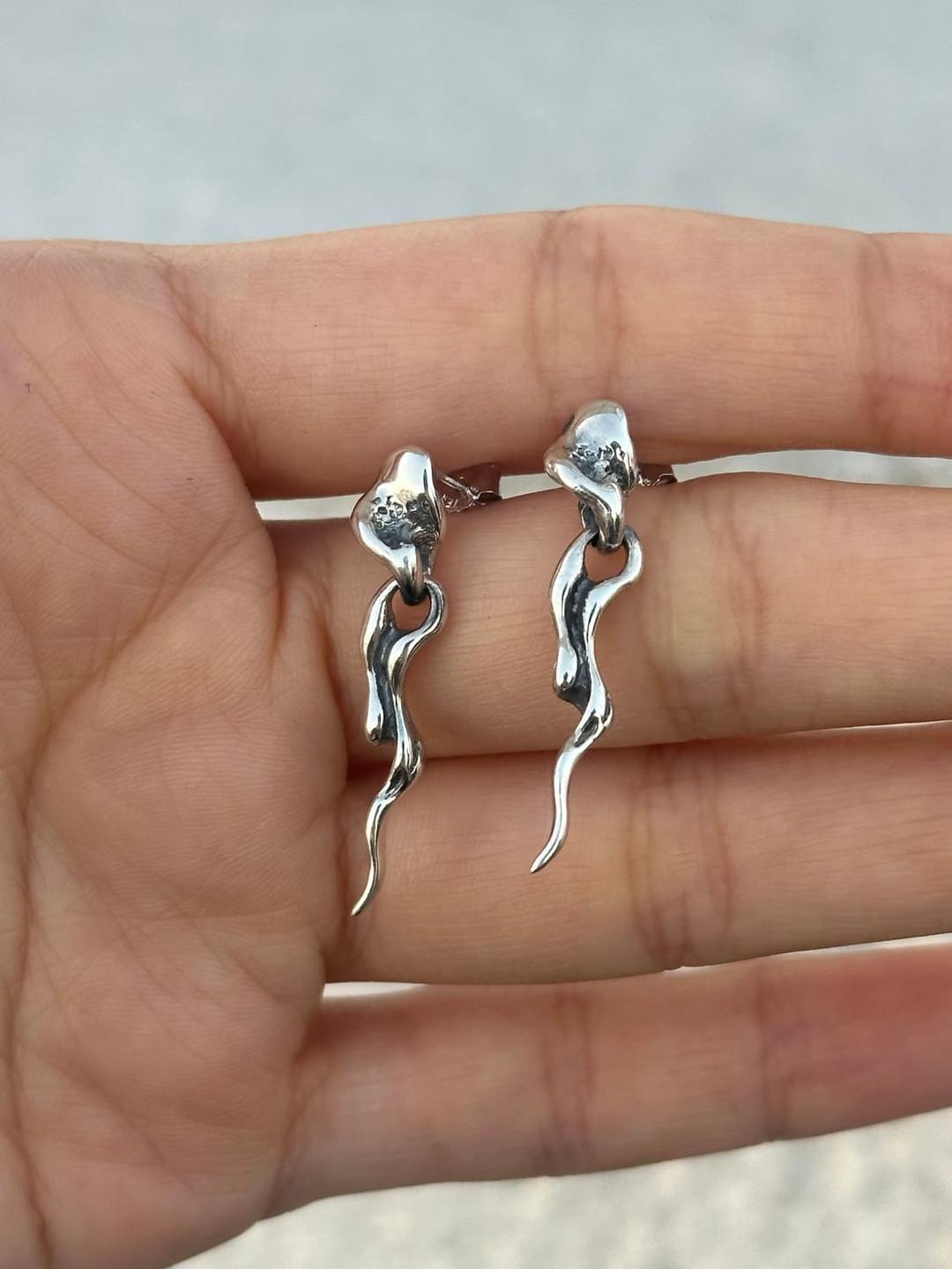 Rough drop 925silver earring | 후루츠패밀리