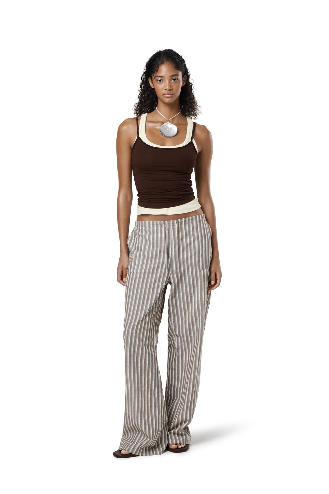 Hutton Stripe Linen Pants - 2XS
