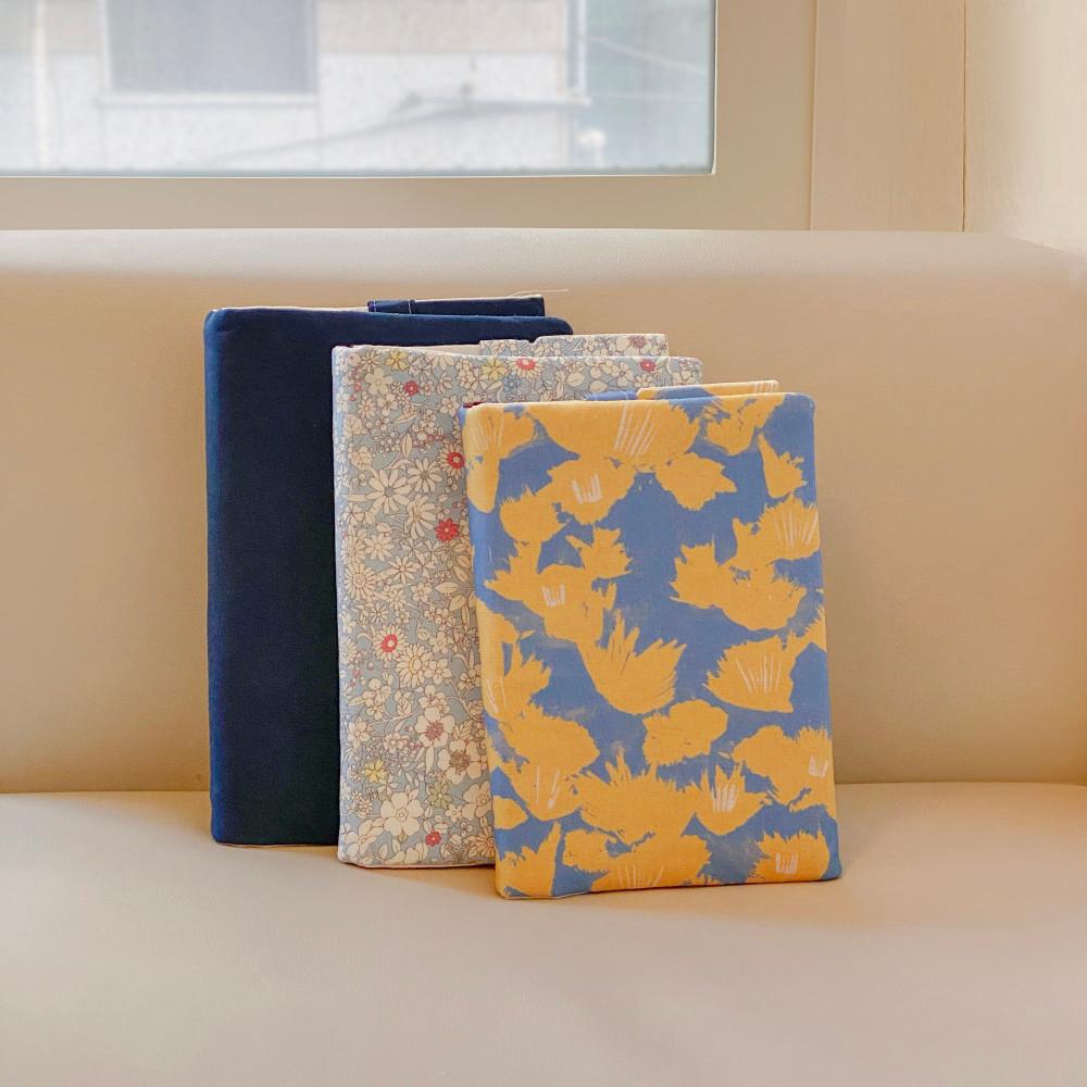 블루 패브릭 북커버 핸드메이드 책커버 북파우치