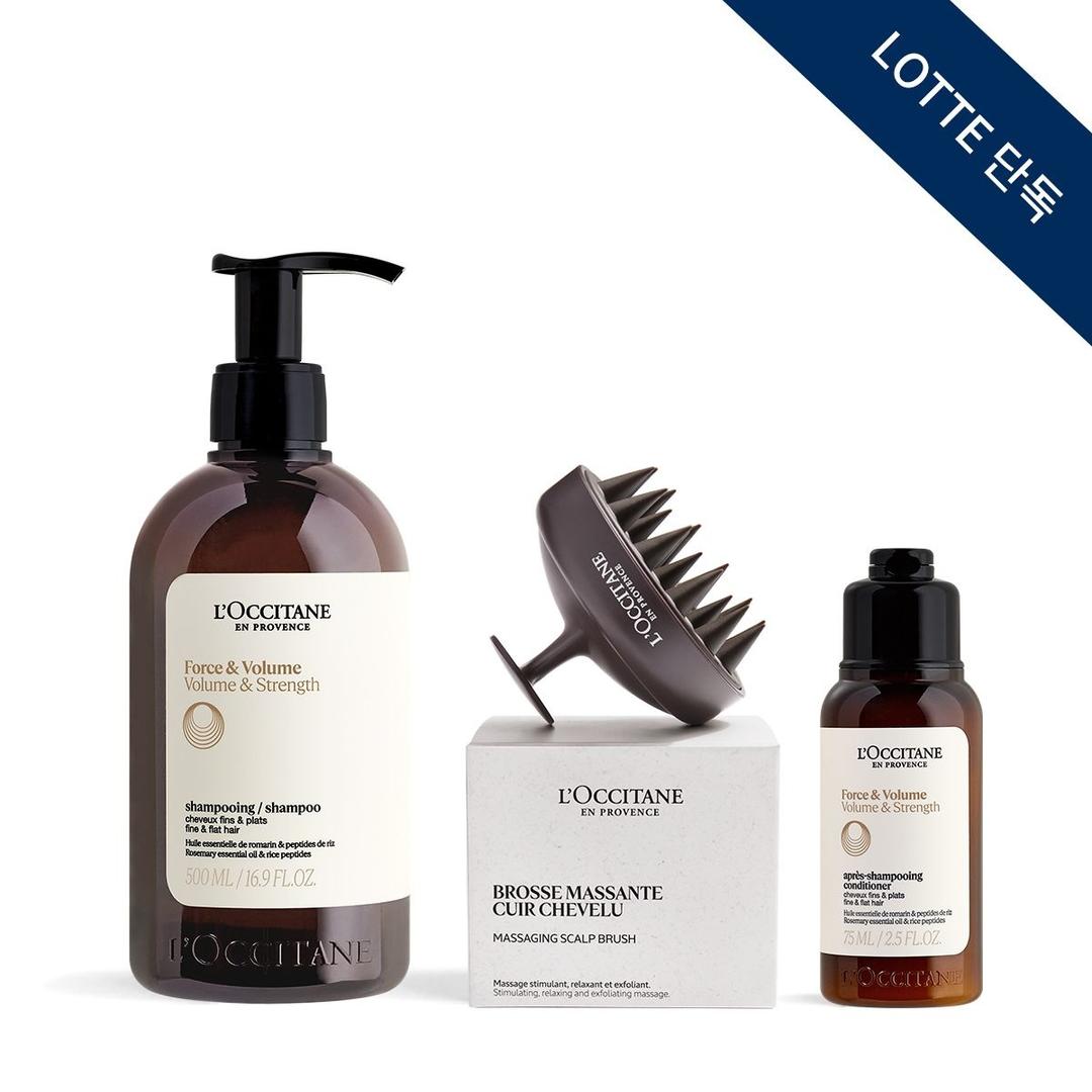 [단독][두피모발탄력] 볼륨&스트렝스 샴푸 500ml (+두피 브러쉬+디럭스)