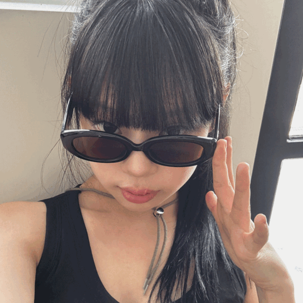 하트 픽셀 UV400 자외선차단 타원형 선글라스 5color