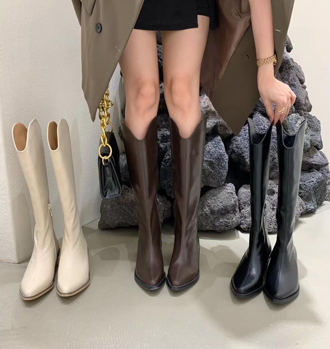 당일발송~웨스턴부츠 스틸레토 브이컷 키높이 웨스턴롱부츠 맥시멈~(3color)