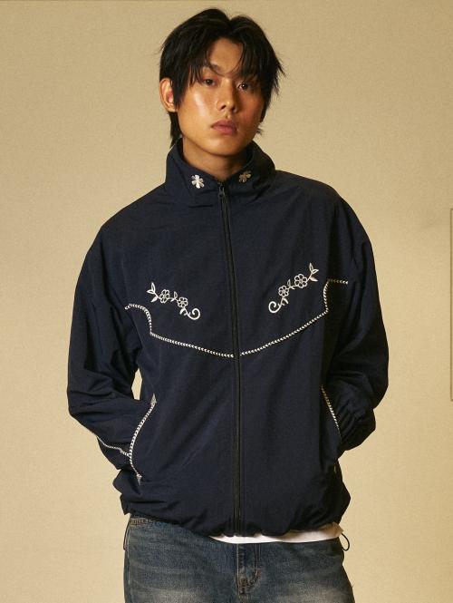 AMOU 60s Western Wind Breaker NAVY