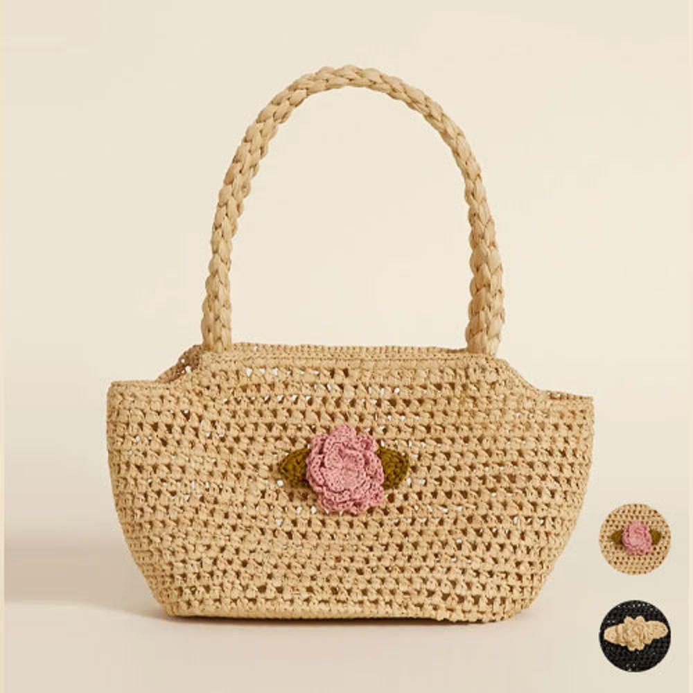 ROUJE 루즈 미니 우븐 라피아 바스켓 백 RANIA