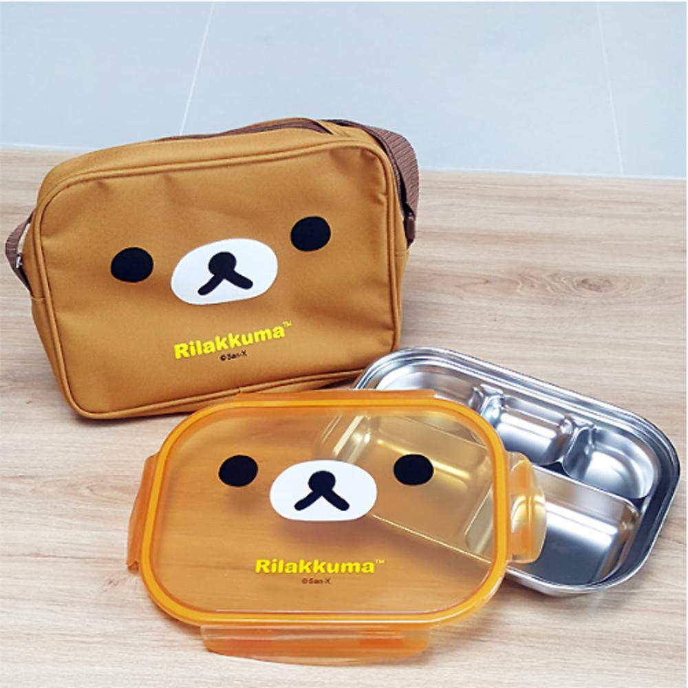 리락쿠마 얼굴 가방 스텐 식판 도시락(어린이집 유치원 소풍 도시락통)