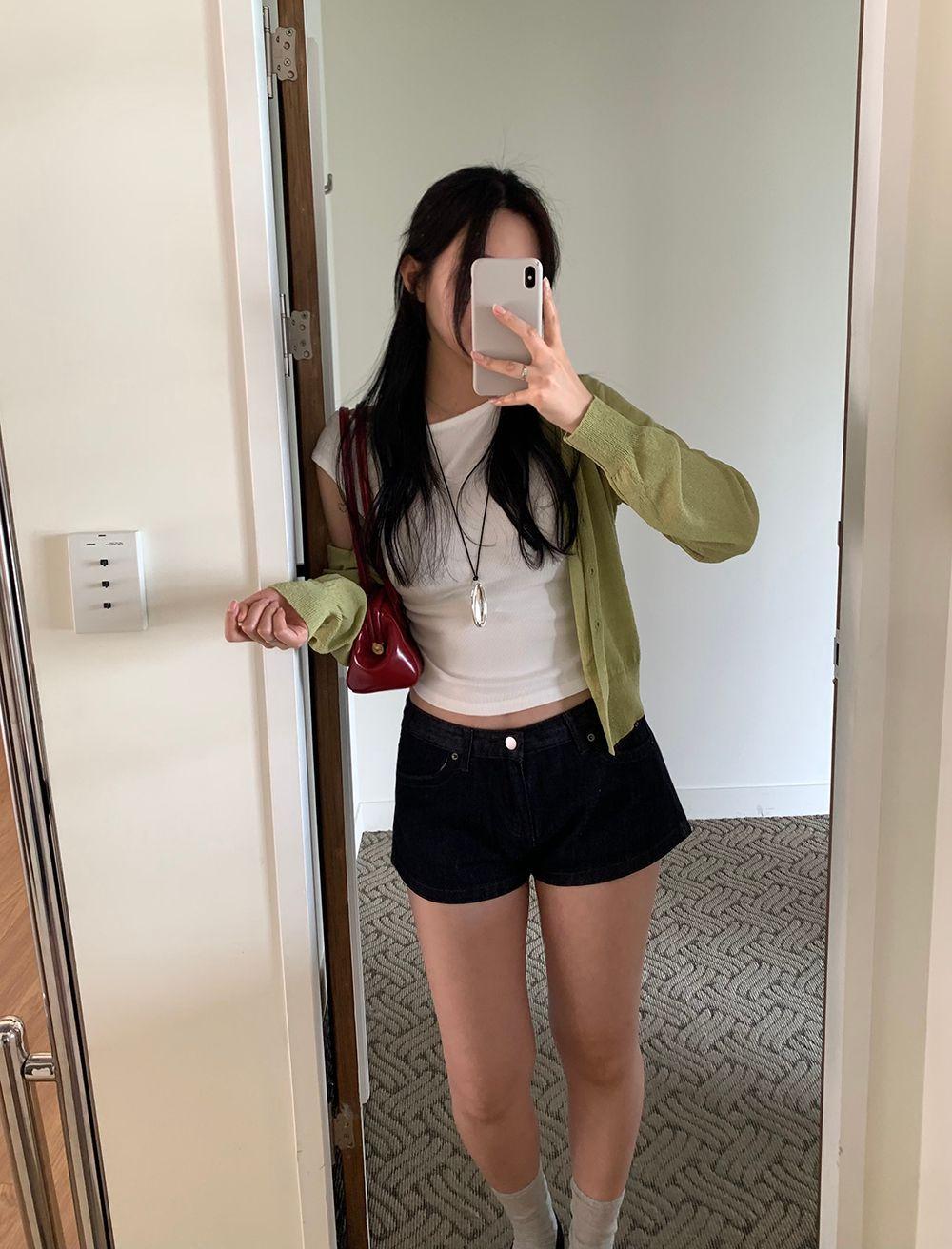 밀리유 레인 생지 데님 마이크로 쇼츠(2color) 청바지 반바지 여름 장마템 휴가룩 로우라이즈 A라인 스트레이트체형