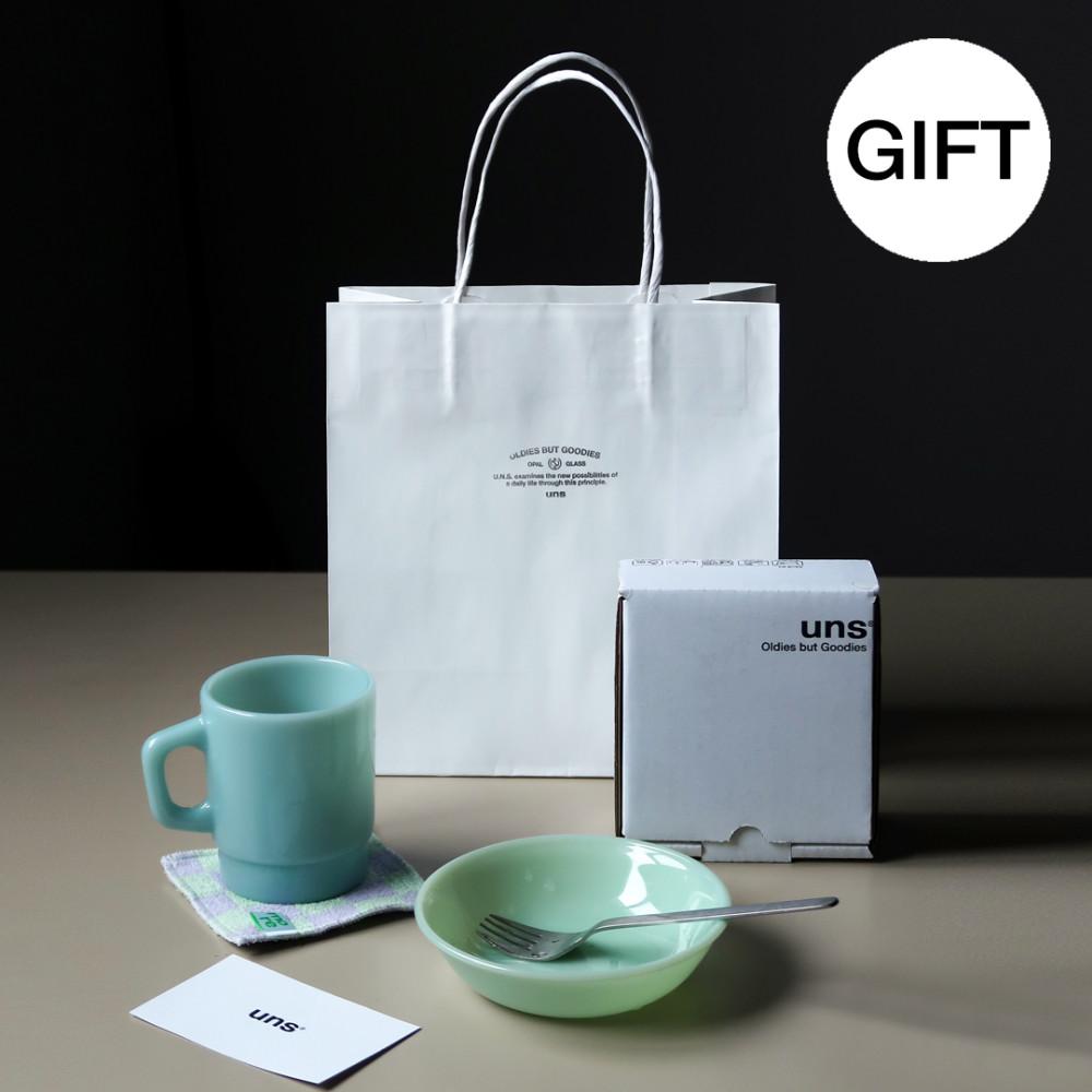 [언스x아이원트모어] 밀크글라스 홈카페 선물 세트