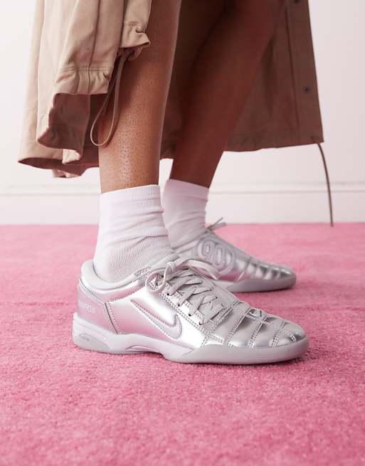 Nike T90 unisex trainers in silver metallic