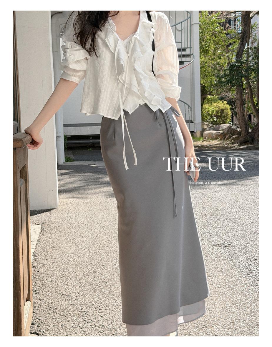 [L사이즈 추가 / 숏S제외 7일소요]  uur francais mermaid skirt [steel-blue]