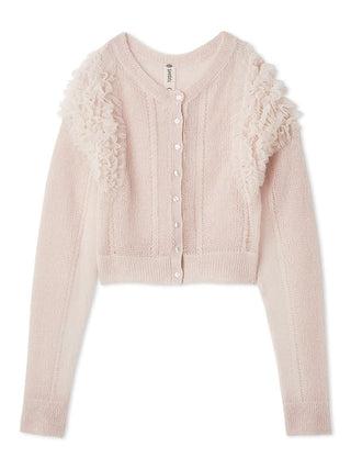 [Chacott] Tulle Sleeve Knit Cardigan
