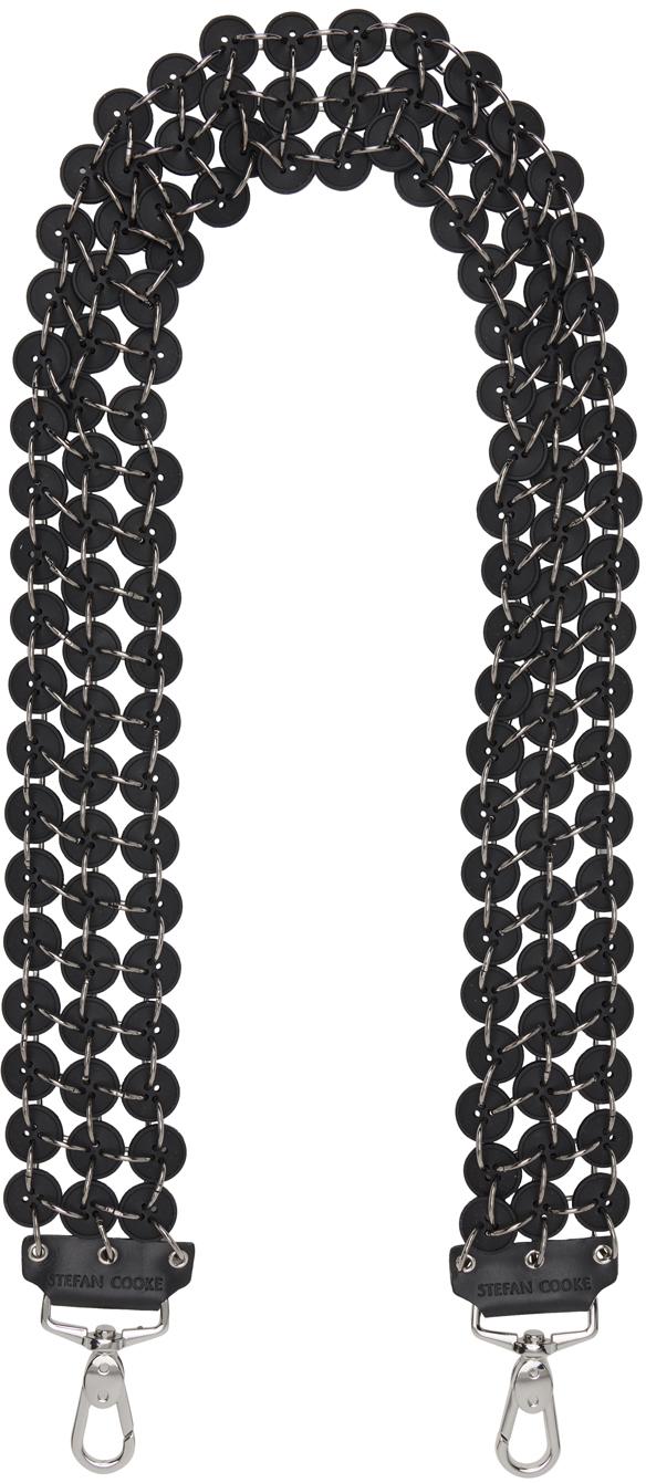 블랙 버튼 스트랩 키체인