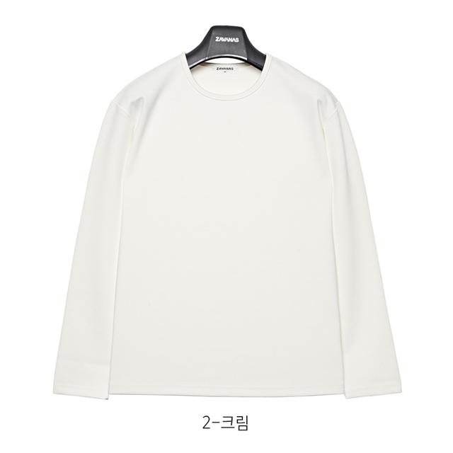 스트롱 롱슬리브 - 수축 변형 비침 없는 두꺼운 체형보완 세미 오버핏 긴팔 티셔츠 쭉티