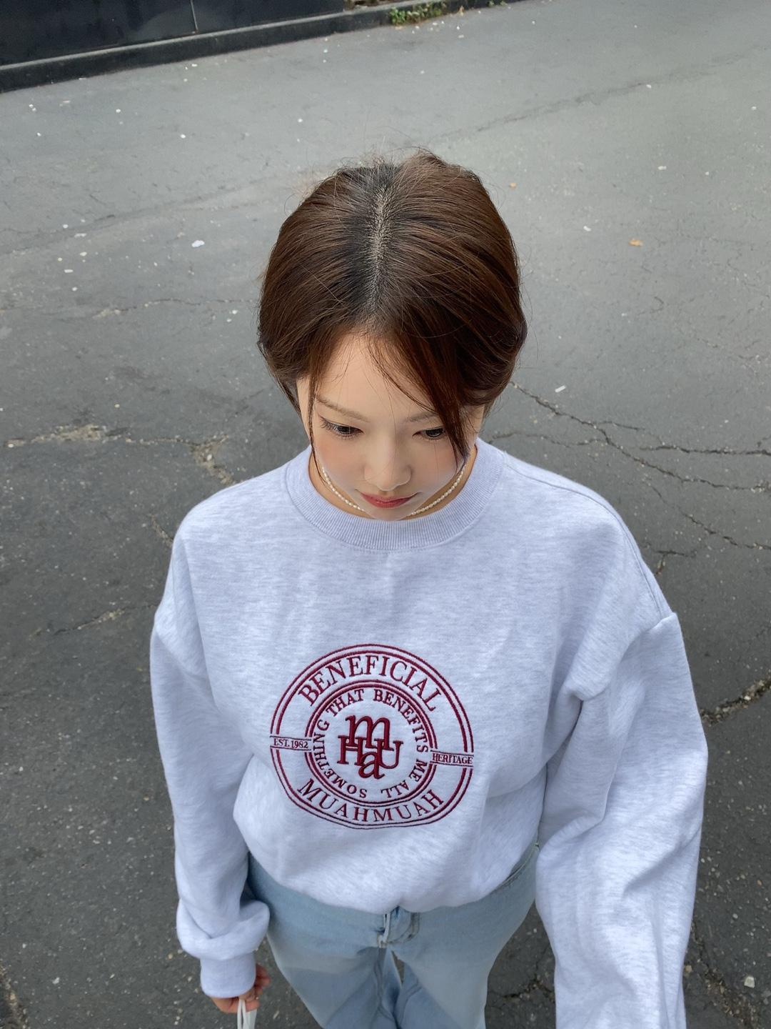 피치 기모 크롭 스웻셔츠: 4color