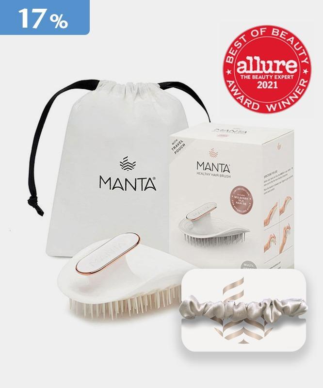 [리미티드] 만타 헤어브러쉬 오리지널 화이트 (+실크 스크런치 포함)