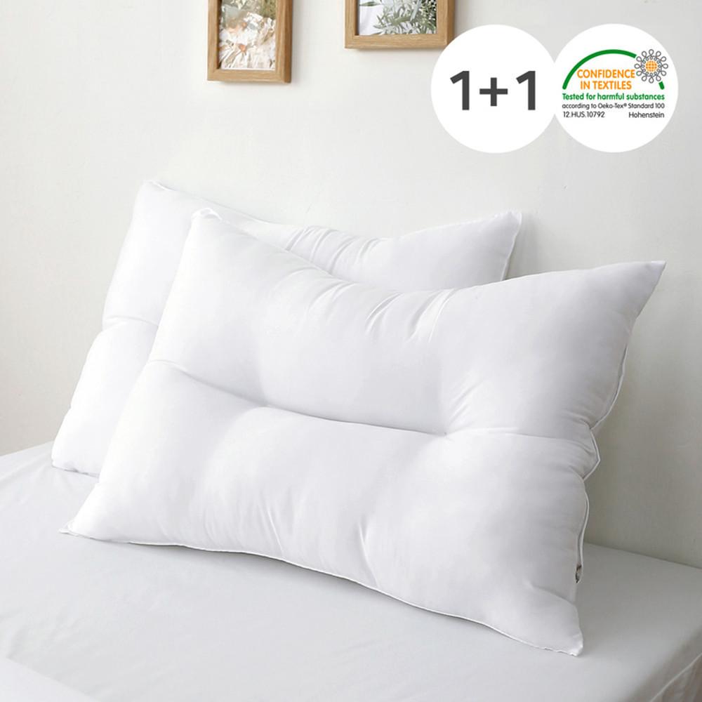 1+1 깨끗한 호텔 친환경 항균 경추 베개솜 4060 5070 피톤치드 낮은 높은