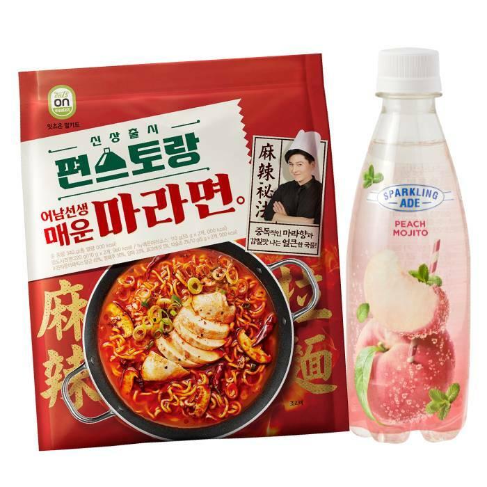 편스토랑 밀키트 어라면 어남선생 매운마라면+스파클링에이드 피치모히또