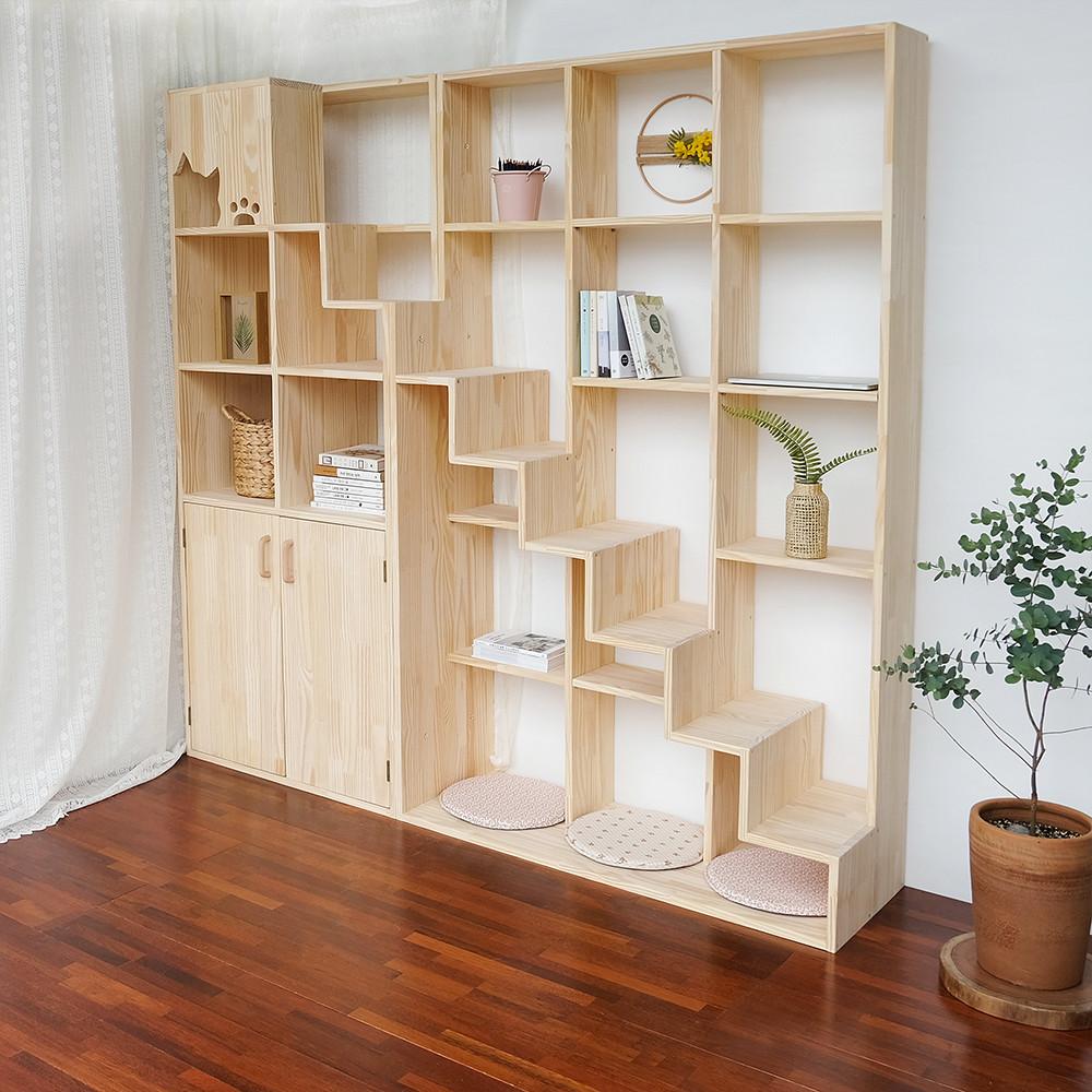 고양이서가 원목캣타워 고양이 캣워커 먼치킨 책장 켓타워 뚱냥이 계단 사진방향 집사4호