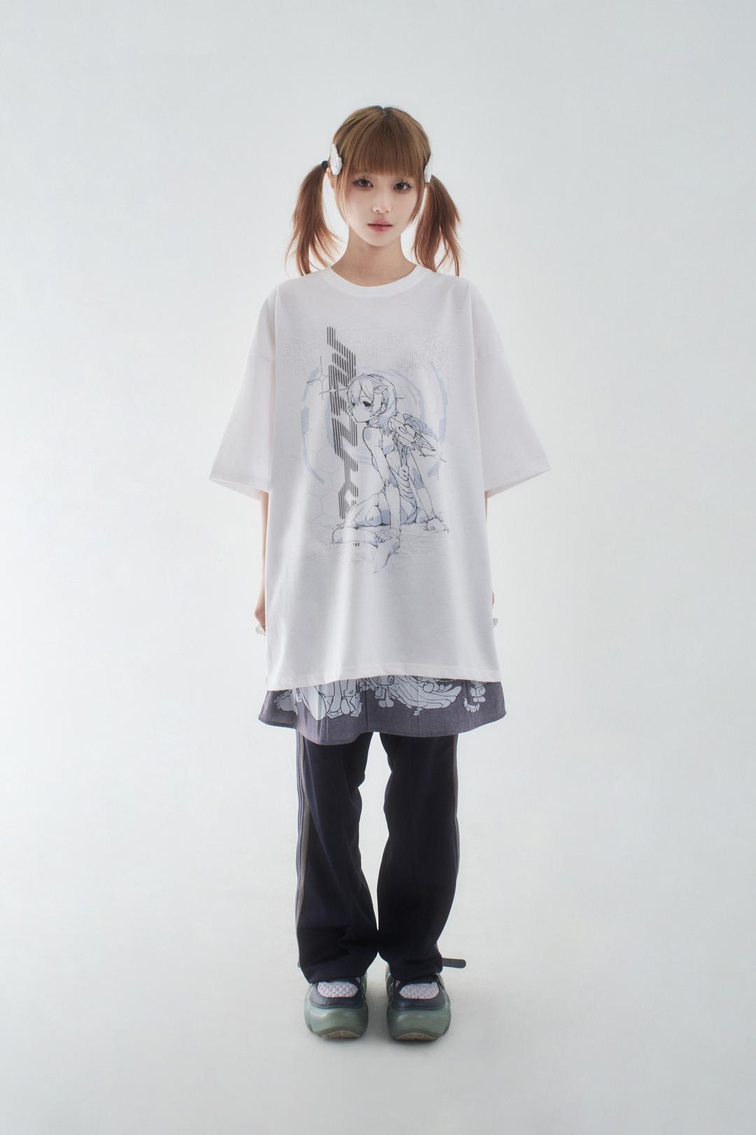 (PRE-ORDER) Miyu Kiel wing T-shirt White (Overfit)