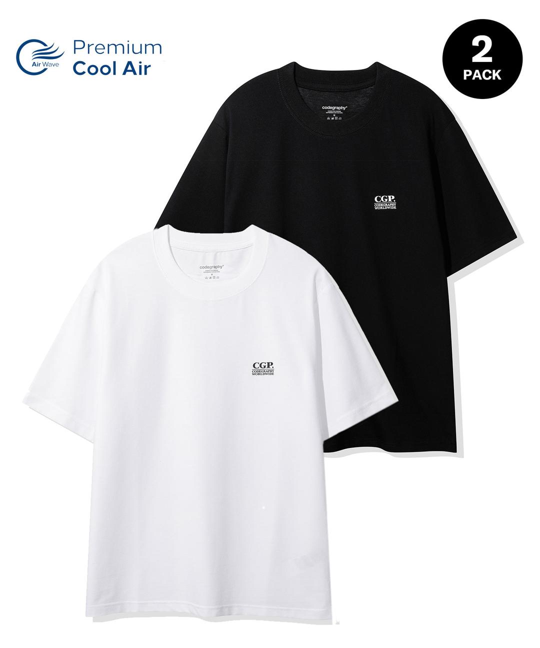 [2PACK] 스몰 스퀘어 로고 반소매 티셔츠