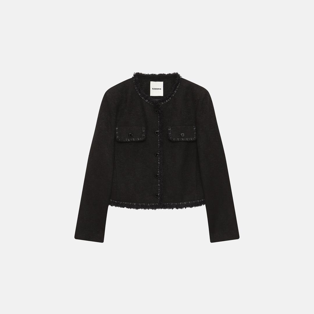 트리밍 트위드 자켓