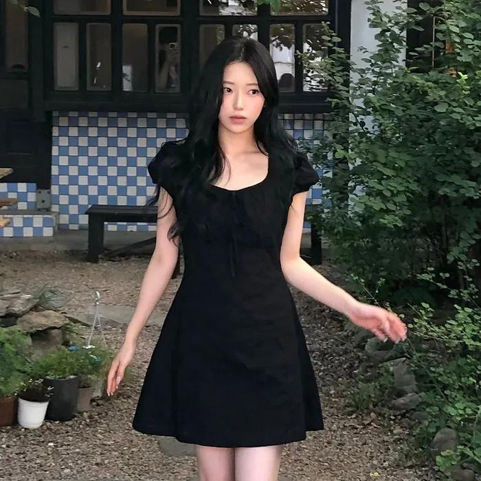 쥬니 리본 자수 스퀘어 원피스