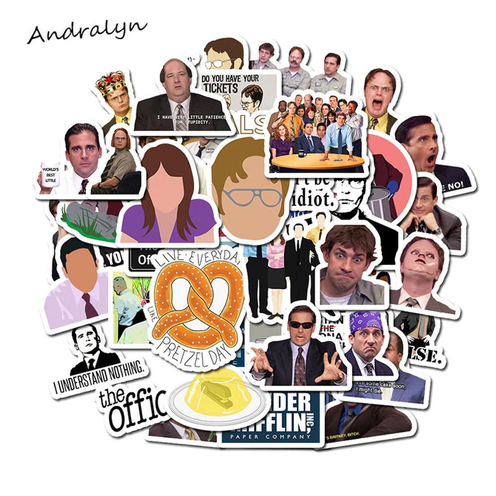 50종 미드 더 오피스 PVC 방수 스티커 노트북 수하물 스케이트 보드 장식