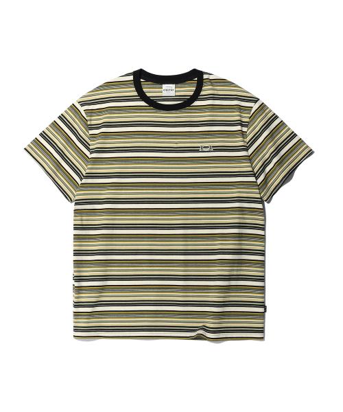 WORMHOLE LOGO STRIPE T-SHIRTS GREEN