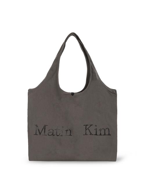 MATIN CRACKED LOGO ECOBAG IN CHARCOAL