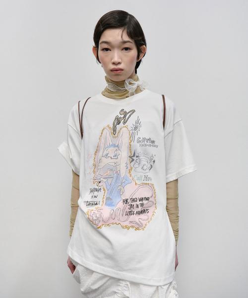 Rabbit Ruched Top [White]