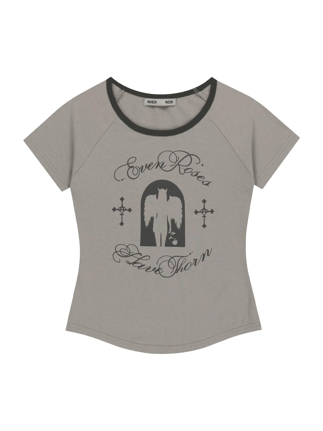 (06/13 예약배송)BAD ANGEL SLIM TEE_GREY