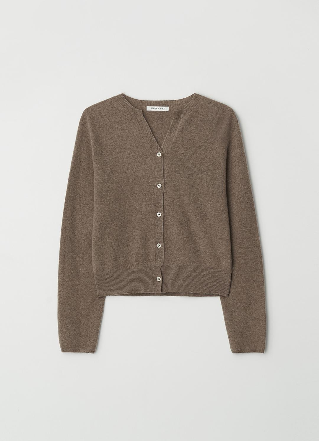 [1차] Cashmere whole garment round cardigan_Mocha Mousse