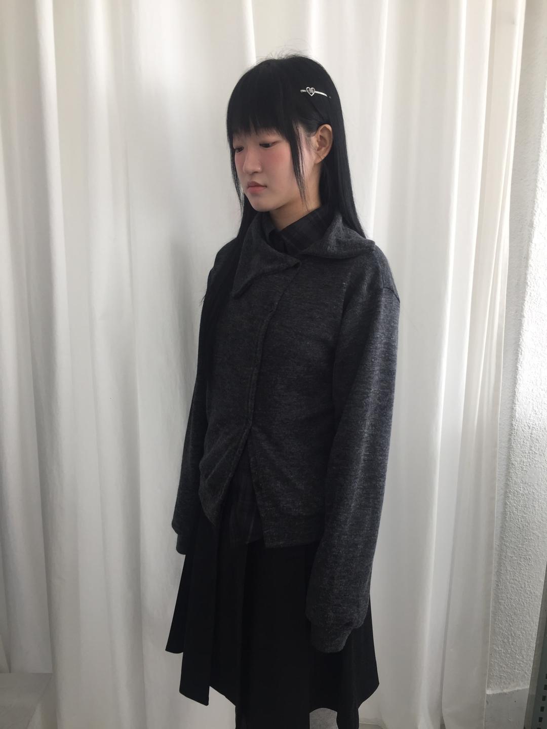 snap diagonal cardigan (2c)