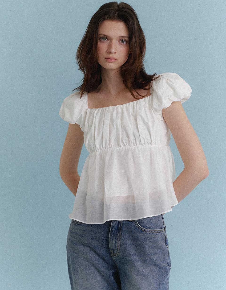 Tulea Square Blouse (Ivory)