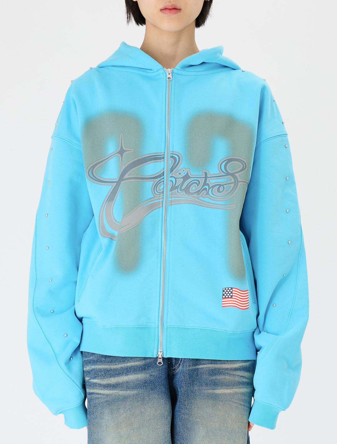 카치스 럭키77 후드 집업 블루 - empty